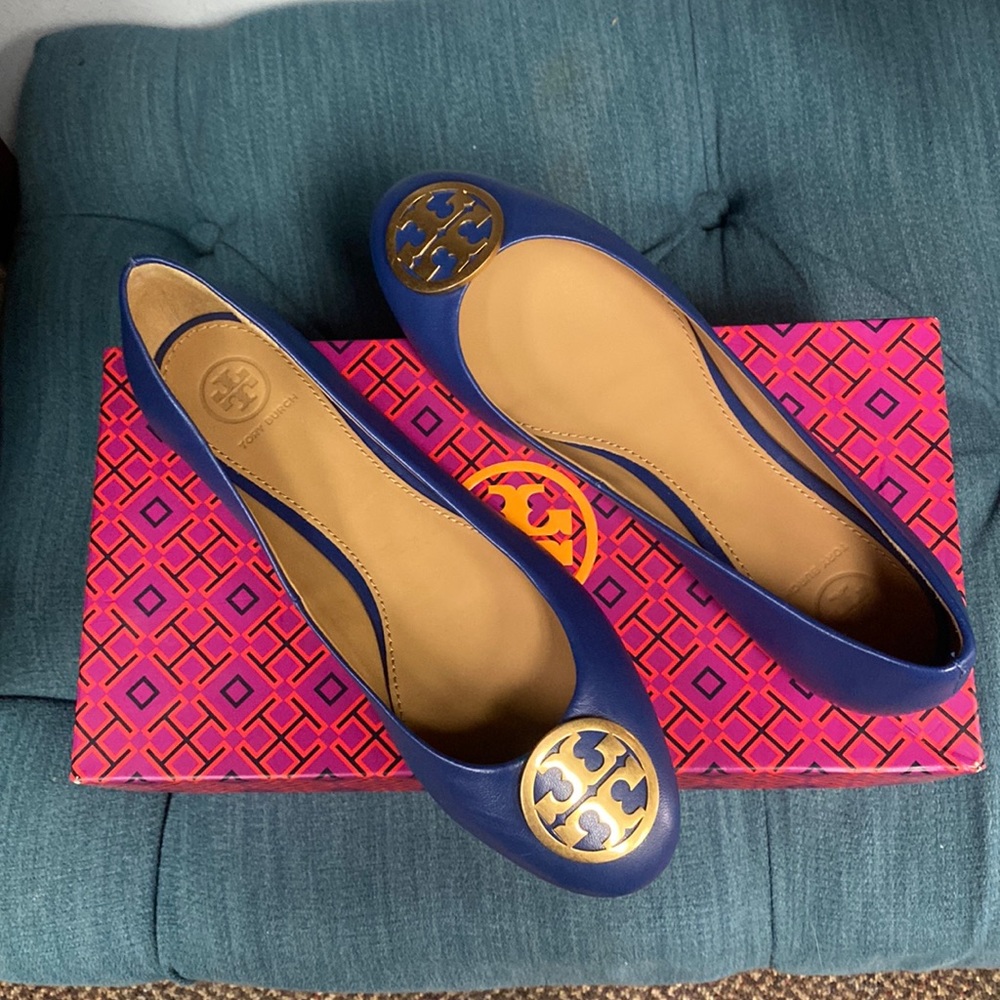 Tory Burch Brand New Blue Benton Ballet Flats